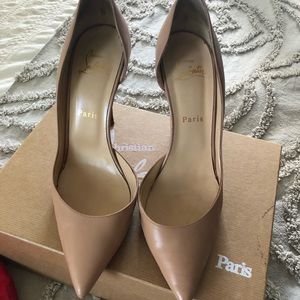 Christina Louboutin nude pumps